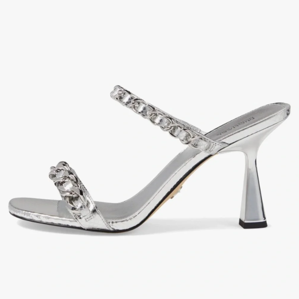 New MICHAEL KORS Clara Embellished Leather Sandals